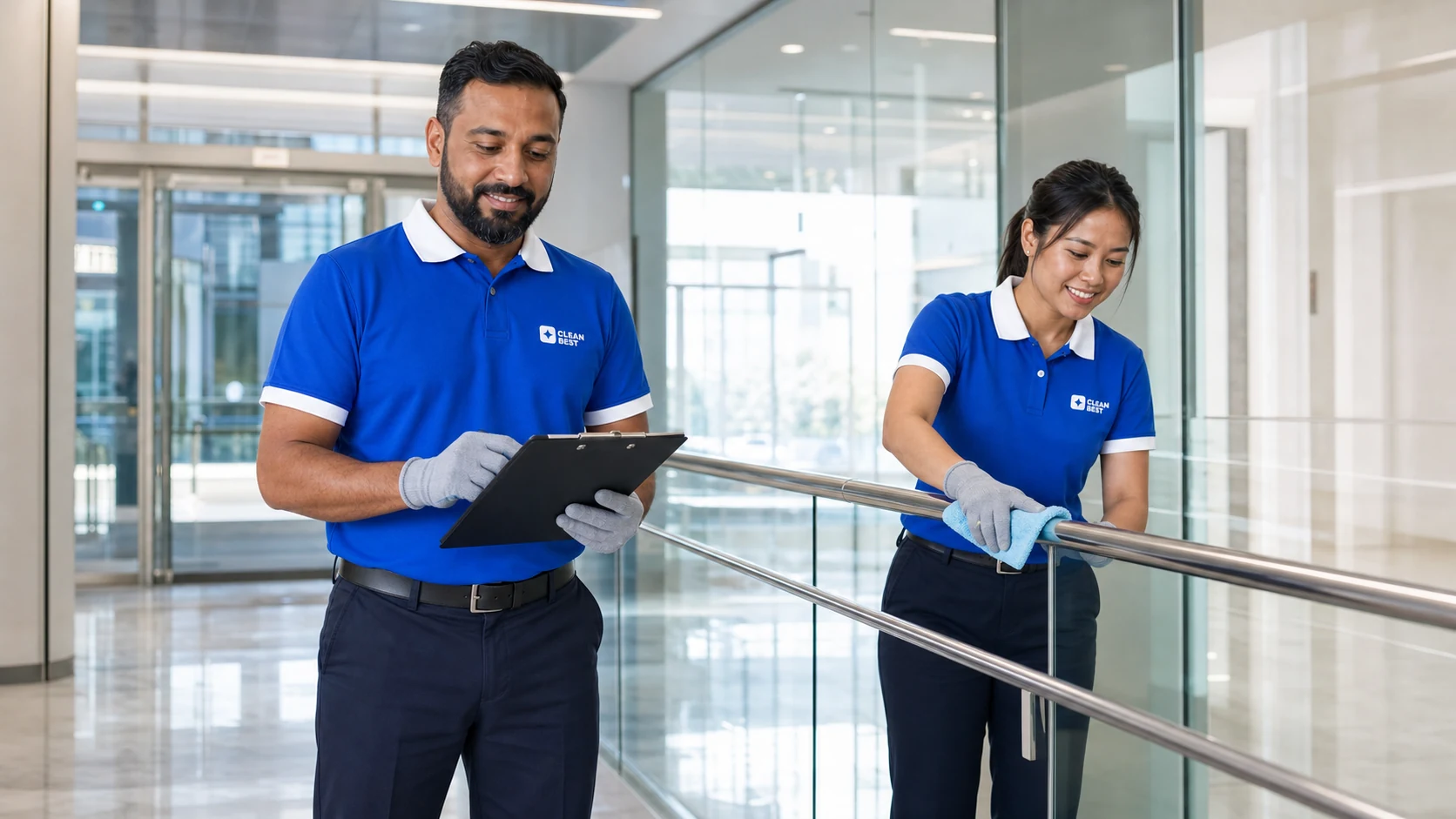 Clean Best supervisor carrying out a quality check while scoping a commercial cleaning quote in NSW